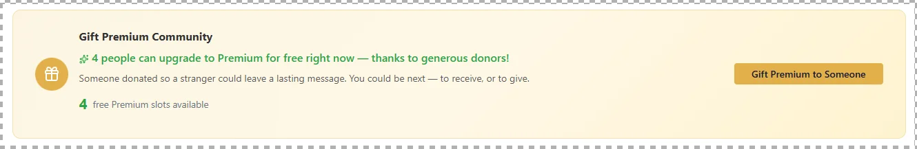 Gift Premium community section on the homepage