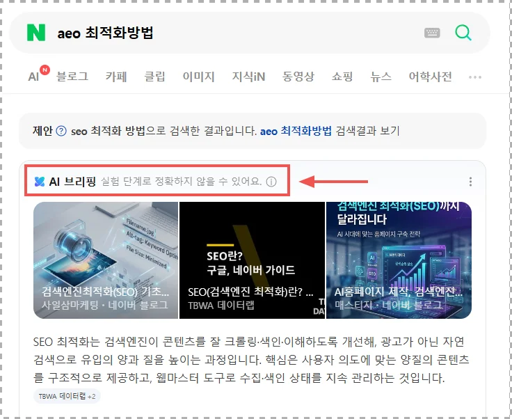 네이버 AI 브리핑 샘플